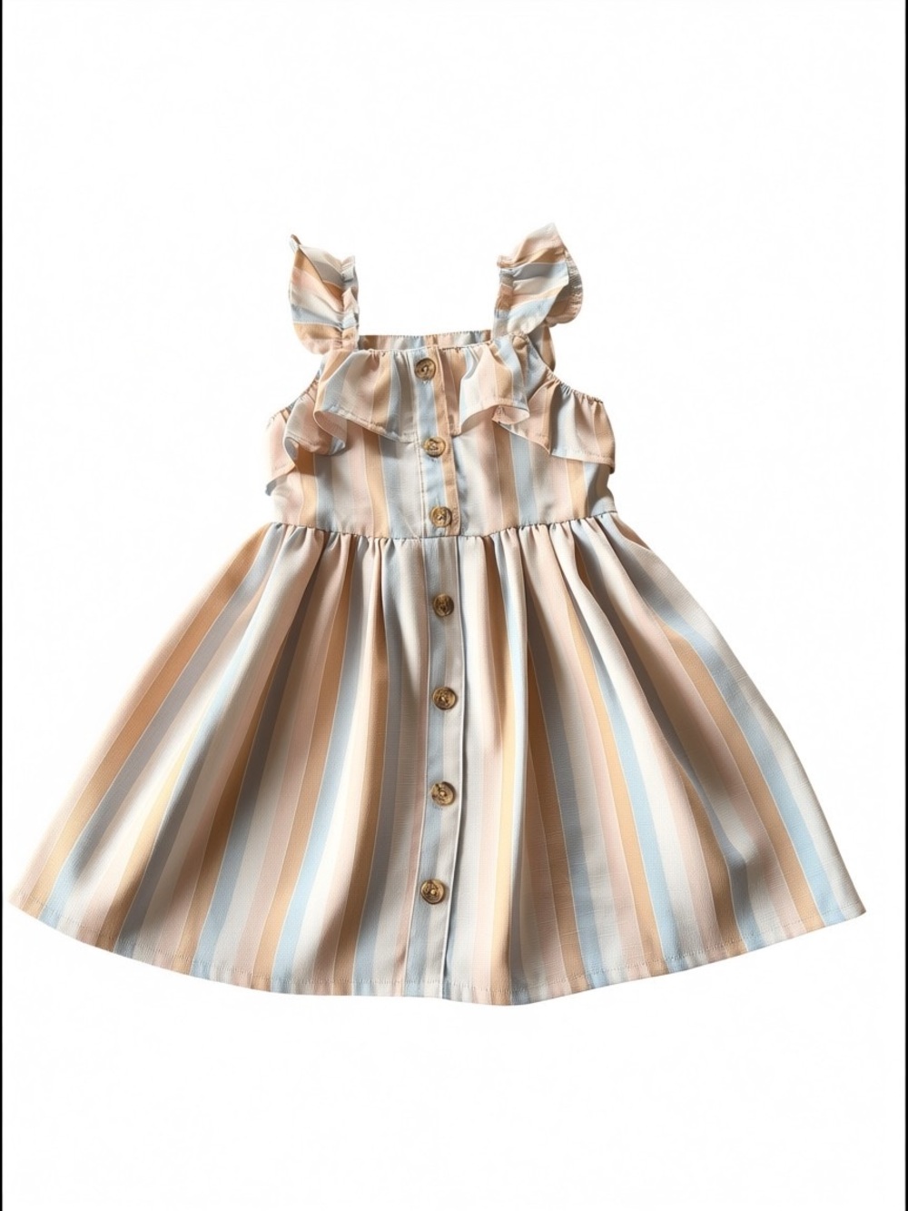 Little Lass Striped Ruffle Dress Girls 3T Easter Spring Outfit